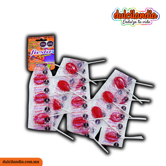 Paletas Fiesta Fresa 4g CANEL’S Tira c/20