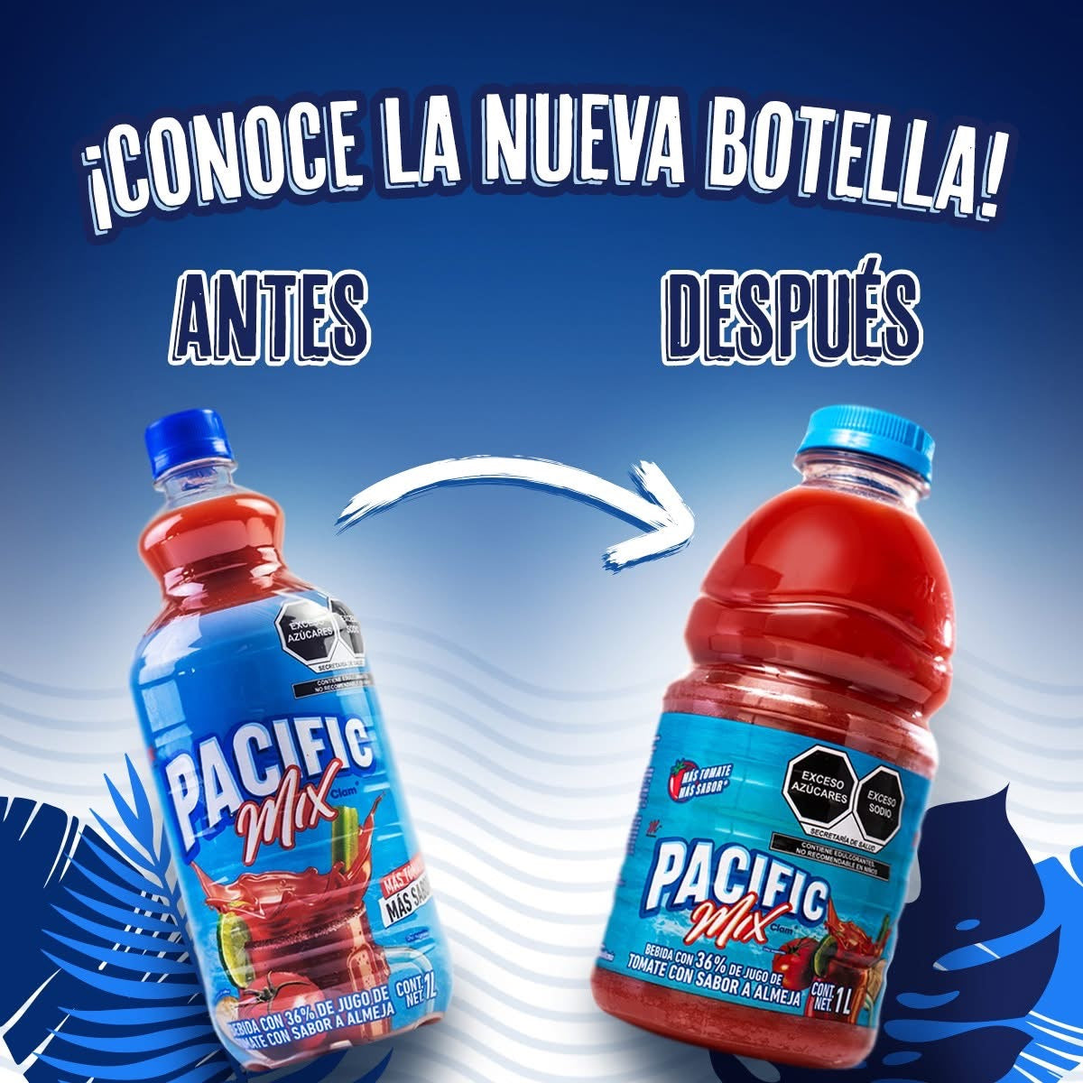 Coctel de Tomate y Almeja PACIFIC MIX CLAM Botella 1Lt