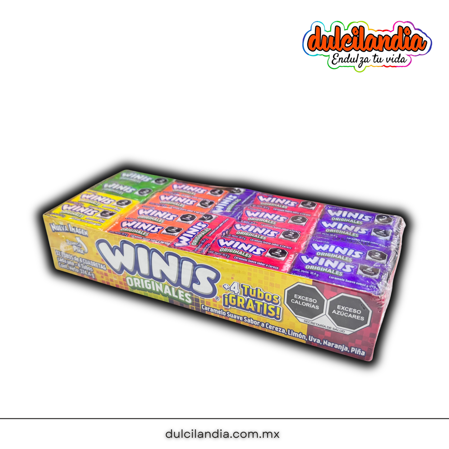 Caramelos Suaves Cuadretas Tubos 10.4g WINIS Caja c/32
