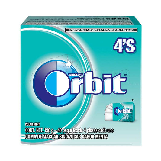 Chicles Orbit 4’s Polar Mint MARS Caja c/40