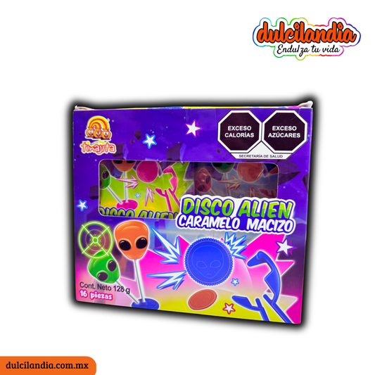 Caramelos con Juguete Disco Alien 8g TINAJITA Caja c/16