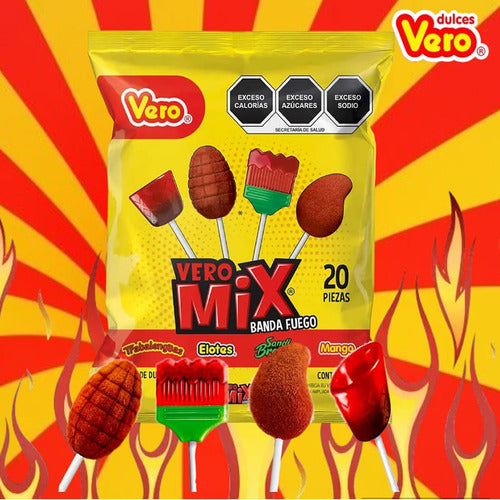 Paletas Vero Mix Banda Fuego Surtidas VERO Bolsa c/20