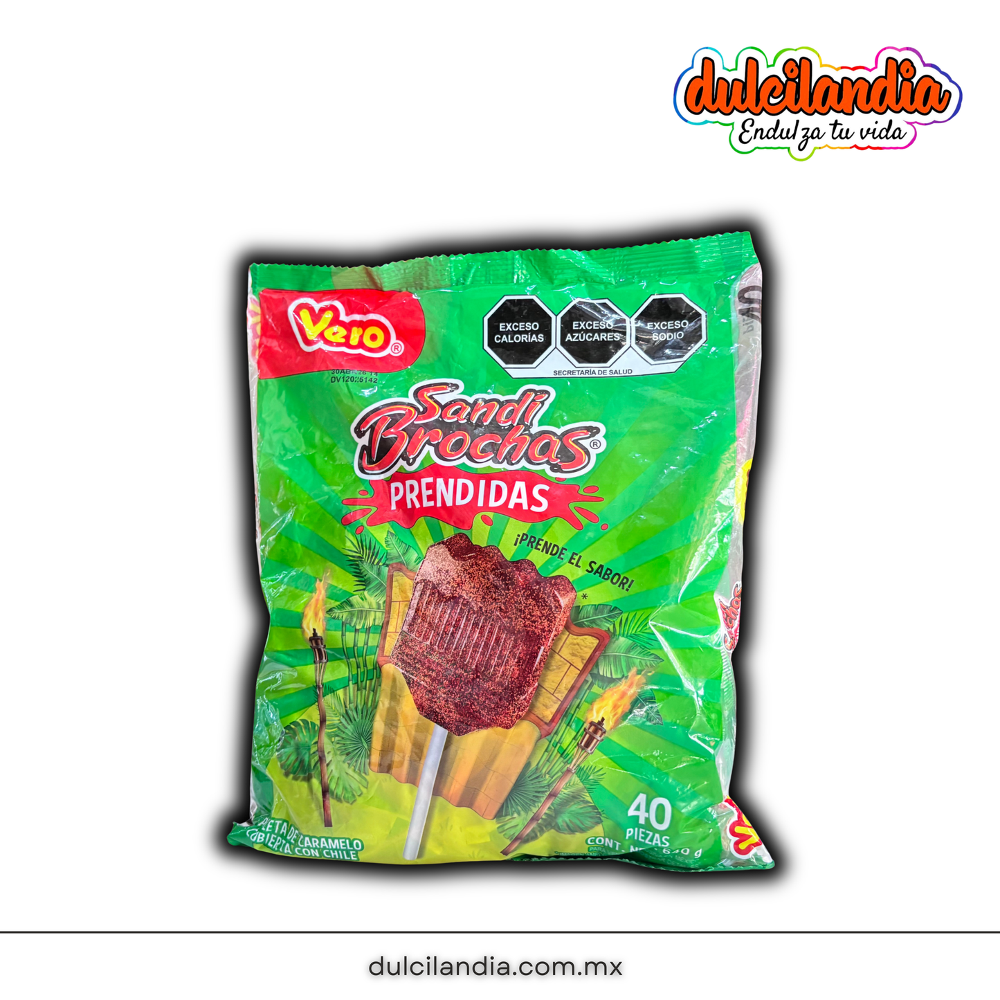 Paletas Sandi Brochas Prendidas 16g VERO Bolsa c/40