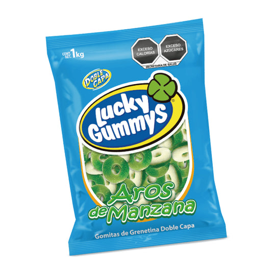 Gomitas Aros de Manzana LUCKY GUMMYS Bolsa 1Kg