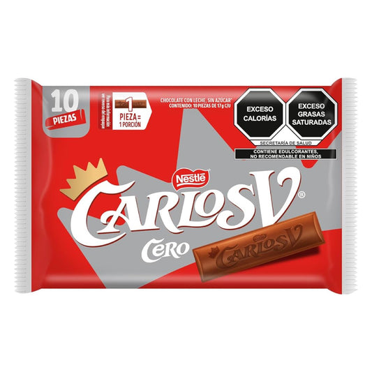 Chocolates Carlos V Cero / Sin Azúcar 17g NESTLÉ Blíster c/10