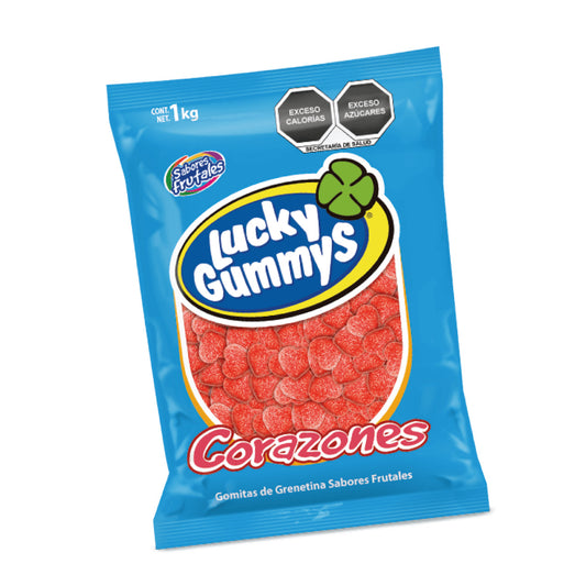 Gomitas Corazones LUCKY GUMMYS Bolsa 1Kg.