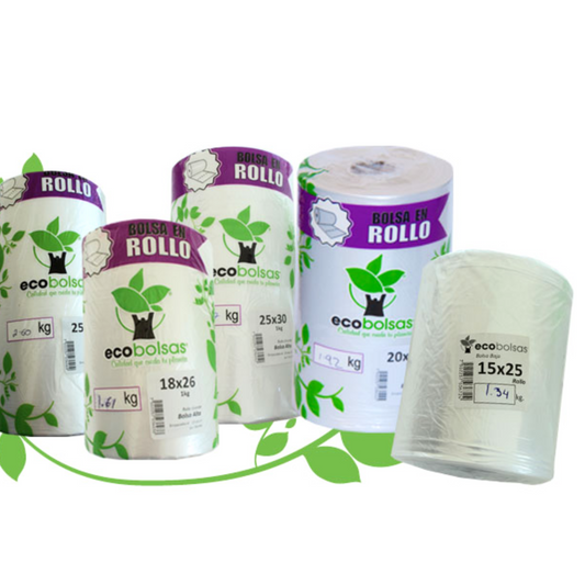 Bolsas Rollo 15x25 Transparente ECOBOLSAS (Precio x Kg)