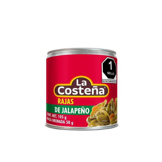 Chiles Rajas de Jalapeño LA COSTEÑA Lata 105g