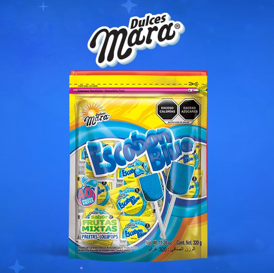 Paletas Escobón Blue 8g MARA Bolsa c/40