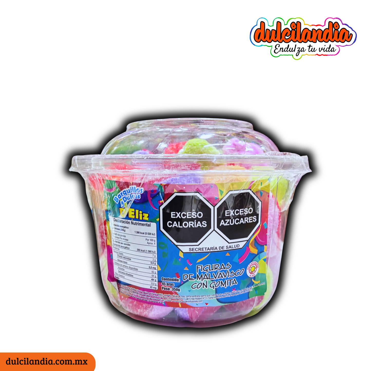 Malvavisco / Bombón con Gomita Besos D’ELIZ Charola c/45
