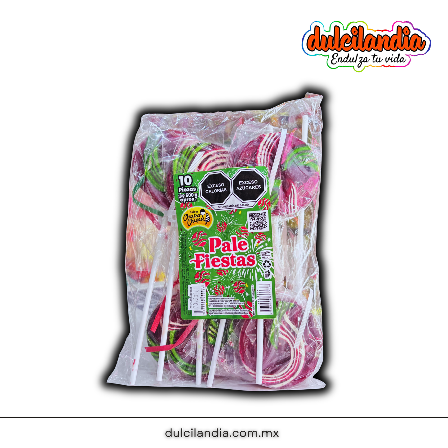 Paletas Pale Fiestas 25g CHUPA CHUPA Bolsa c/10