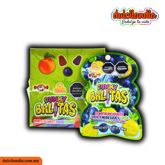 Gummy Balitas Gomitas Frutales Surtidas Sobres 14g LAS DELICIAS Exhibidor c/24