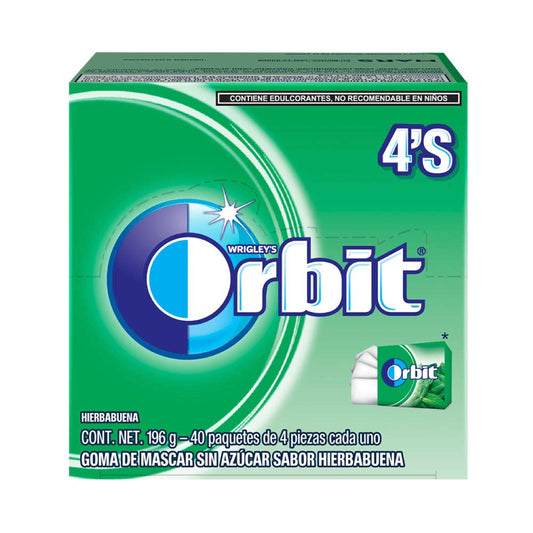 Chicles Orbit 4’s Yerbabuena MARS Caja c/40