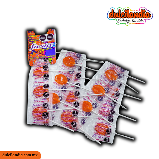 Paletas Fiesta Naranja 4g CANEL’S Tira c/20