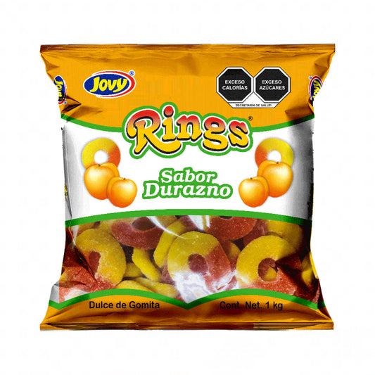 Gomitas Rings Aros de Durazno JOVY Bolsa 1Kg
