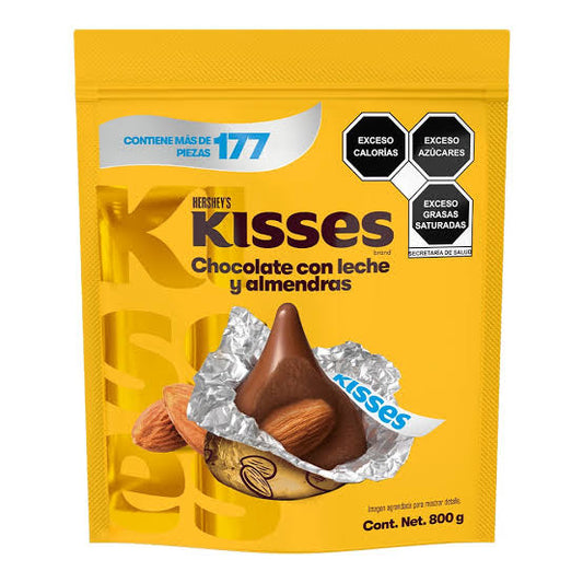 Chocolates Kisses con Almendras HERSHEY’S Bolsa 800g.