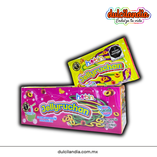 Gelatinas Jellyruchan Durazno 30g HUBIN Caja c/24
