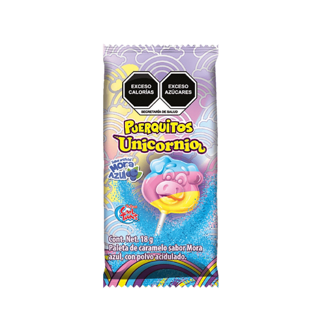 Paletas Puerquitos Unicornio 18g COOL TOONS Caja c/15