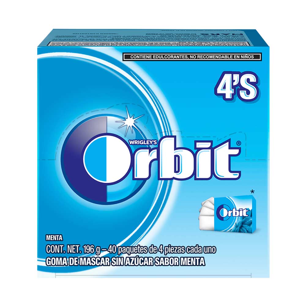 Chicles Orbit 4’s Menta MARS Caja c/40