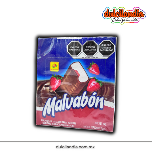 Malvaviscos con Chocolate Malvabón 22g DE LA ROSA Caja c/12