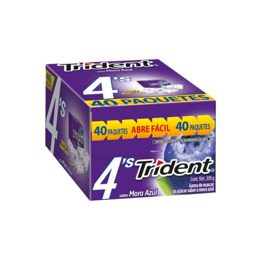 Chicles Trident 4’s Mora Azul MONDELĒZ Caja c/40