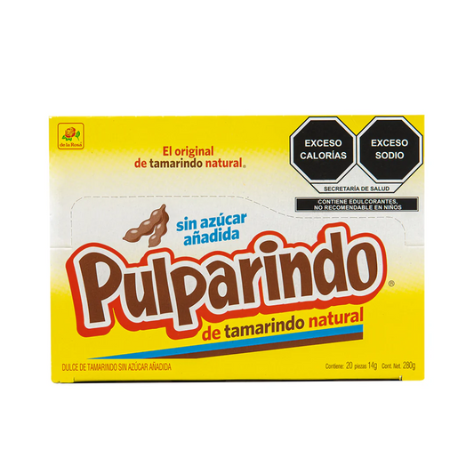 Pulparindo Sin Azúcar DE LA ROSA Caja c/20