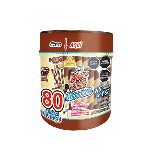 Barquillos Mini Wafer Stick Chocolate 3g LAS DELICIAS Vitrolero c/80