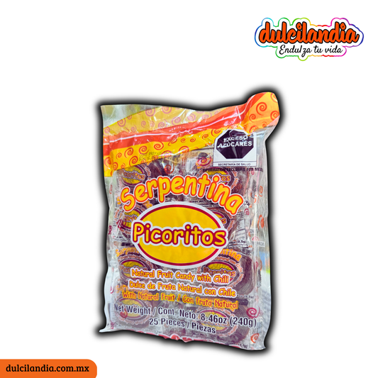 Serpentinas de Tamarindo 9.6g PICORITOS Bolsa c/25
