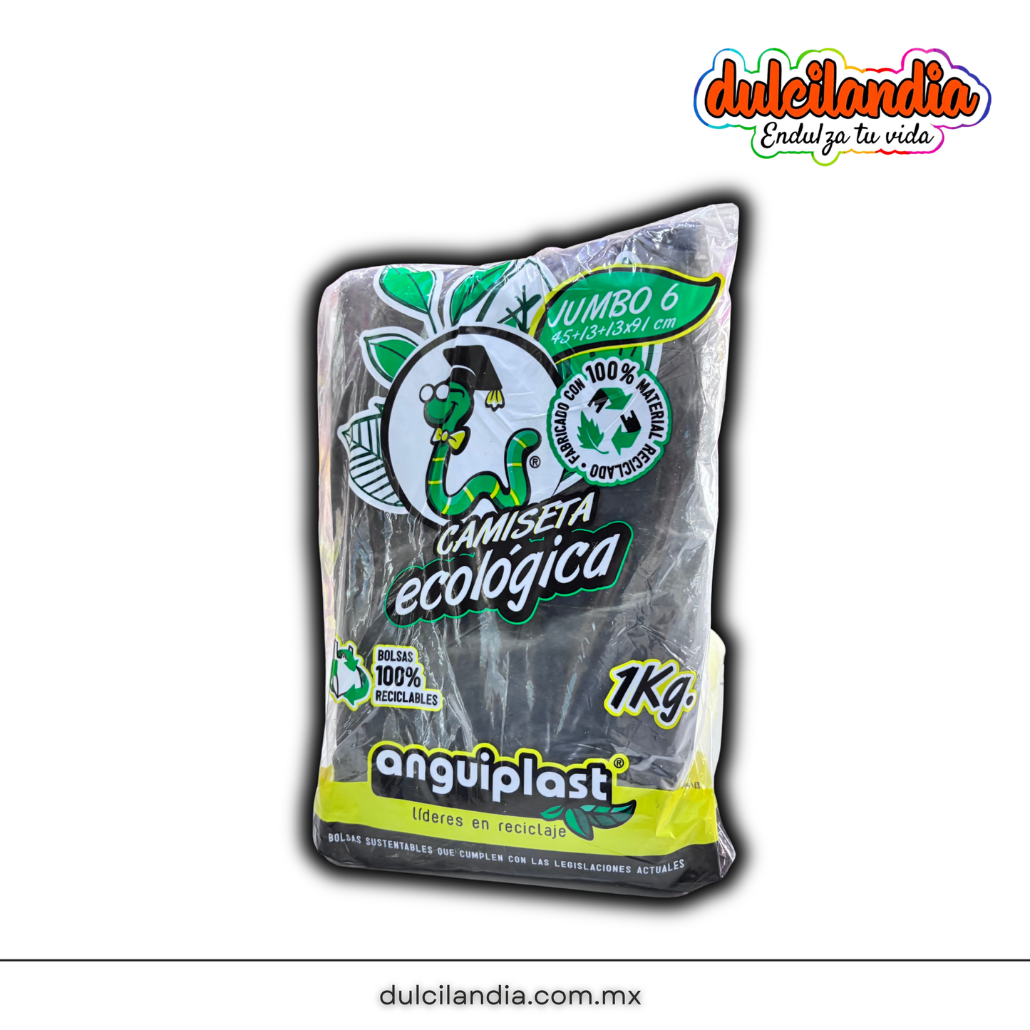 Bolsas Negras Camiseta JUMBO 6 ANGUIPLAST Bolsa 1Kg