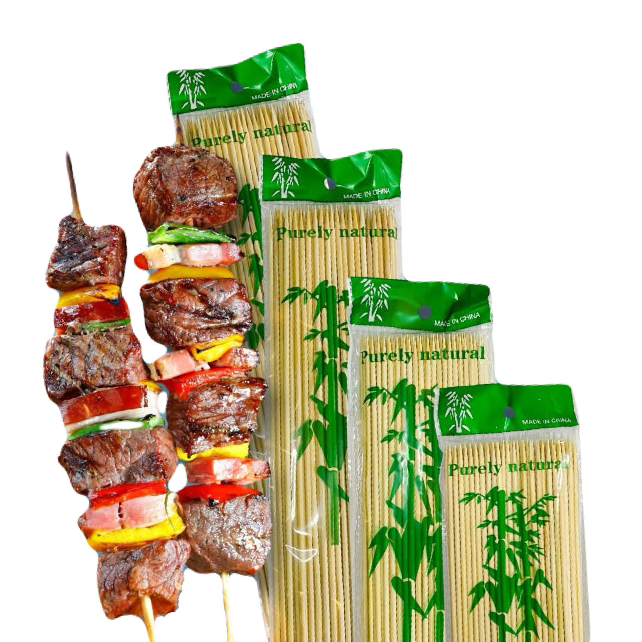 Palillos de Madera para Brochetas 20cm BAMBOO Bolsa c/100