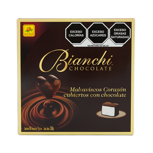 Malvaviscos con Chocolate Bianchi Corazón DE LA ROSA Caja c/50