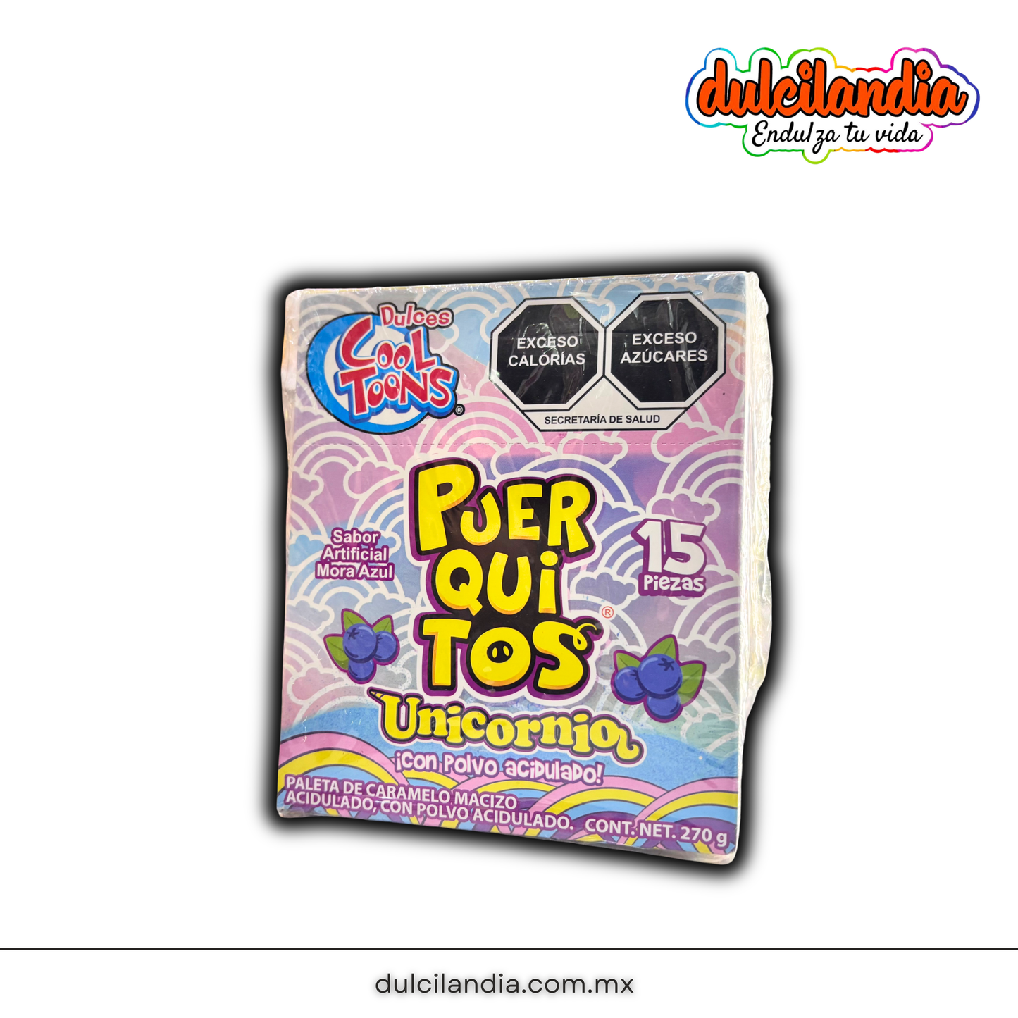 Paletas Puerquitos Unicornio 18g COOL TOONS Caja c/15