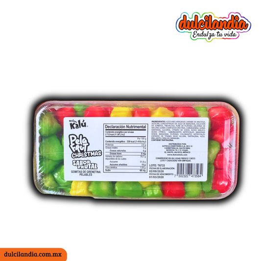 Gomitas Pelables Pela Frut Christmas Navidad Sabores Surtidos KALÚ Exhibidor c/160