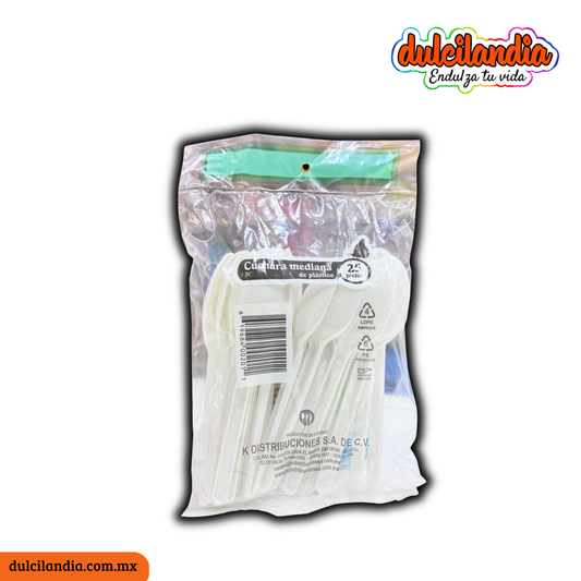 Cucharas Medianas Desechables MONARK Bolsa c/25