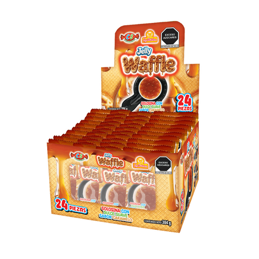 Jelly Waffle Caramelo 16g LAS DELICIAS Caja c/24