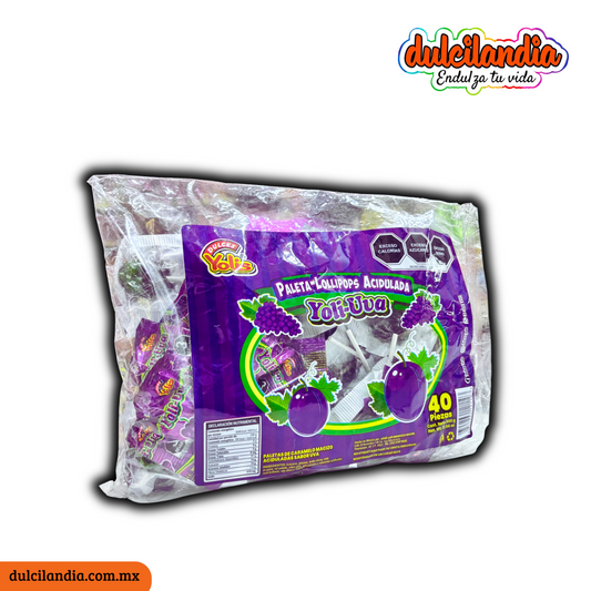 Paletas Yoli-Uva 12.5g YOLIS Bolsa c/40