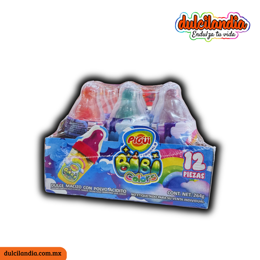 Bibi Colors Caramelo con Polvo Acidito 22g PIGÜI Caja c/12