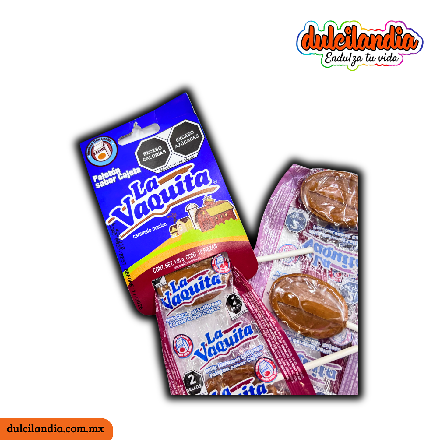 Paletas de Cajeta Paletón 14g LA VAQUITA Tira c/10