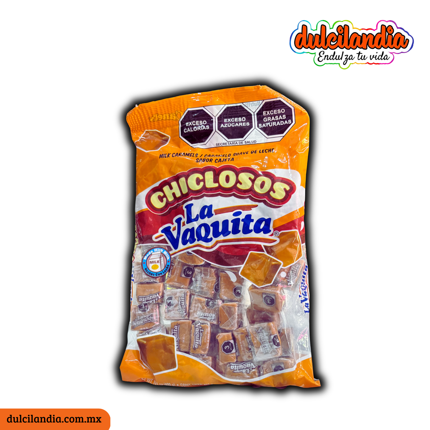 Caramelos Chiclosos Cajeta 9g LA VAQUITA Bolsa c/44