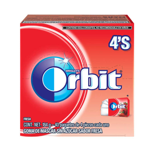 Chicles Orbit 4’s Fresa MARS Caja c/40