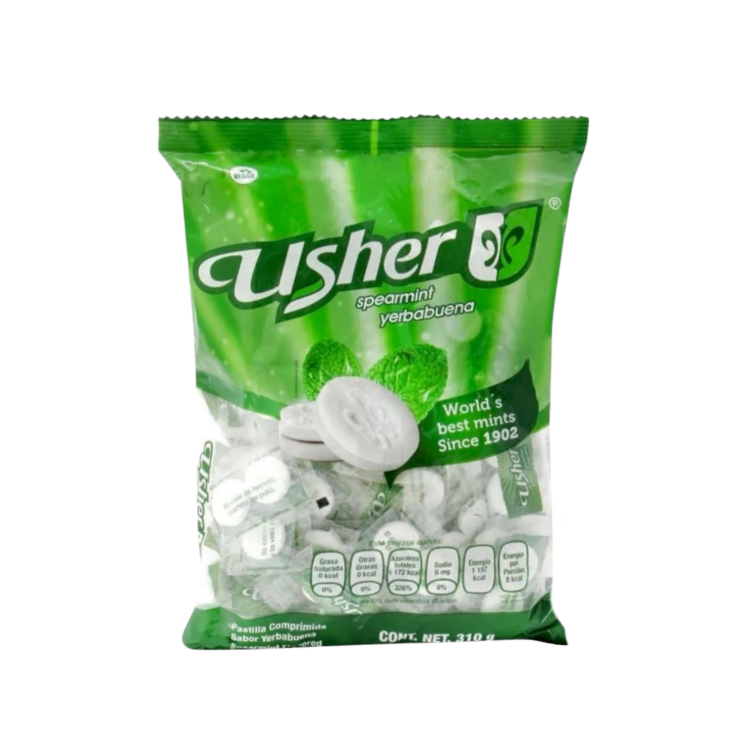 Pastillas Yerbabuena 2’s USHER Bolsa c/100