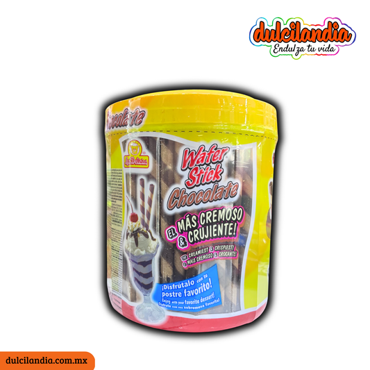 Barquillos Wafer Stick Chocolate 5.2g LAS DELICIAS Vitrolero c/180