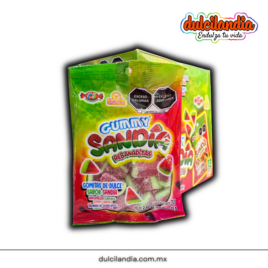 Gomitas Gummy Sandía Rebanaditas 70g LAS DELICIAS Exhibidor c/12