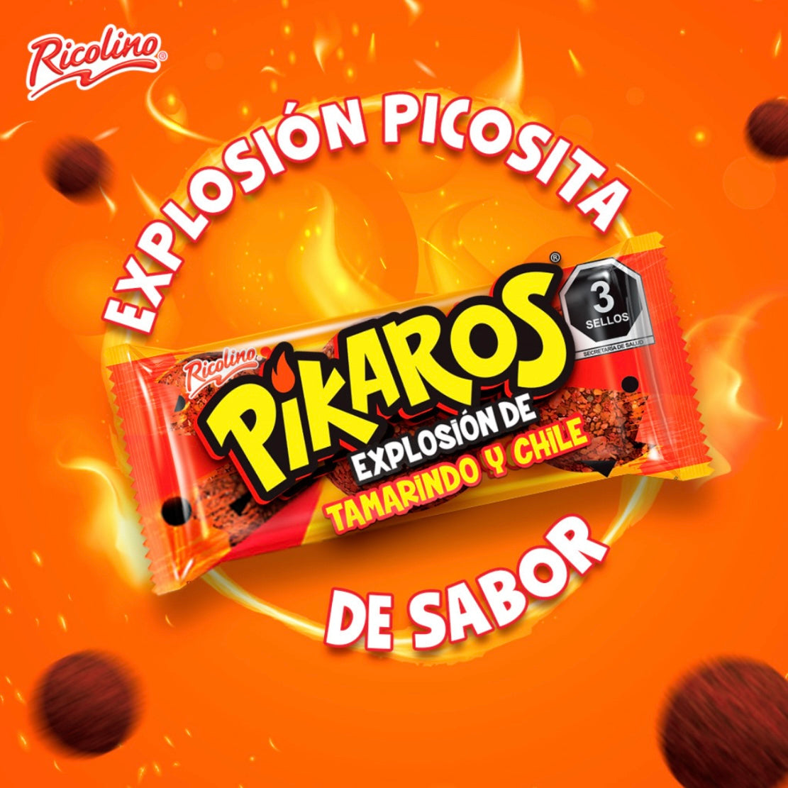 Caramelos Píkaros Tamarindo 3’s RICOLINO Caja c/25