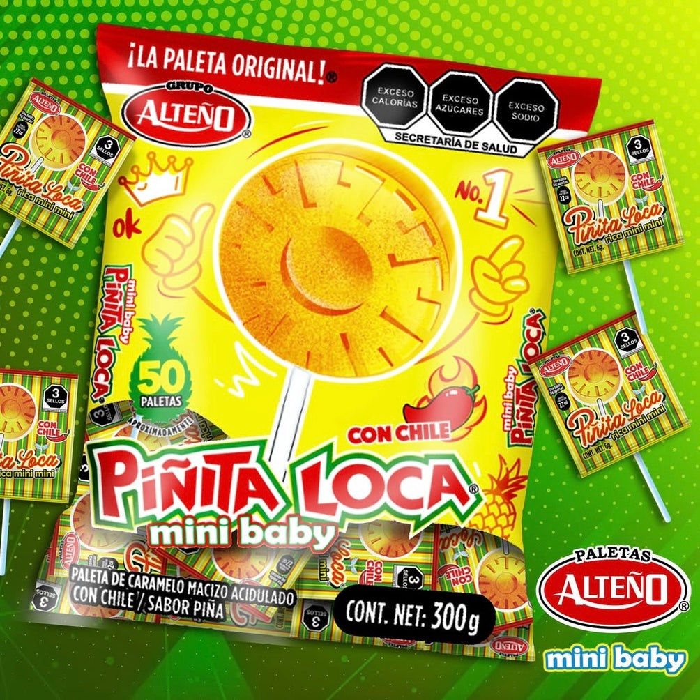 Paletas Piñita Loca Mini Baby 6g ALTEÑO Bolsa c/50