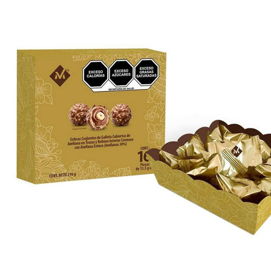 Chocolates Rellenos Avellana 13.5g MEMBER’S MARK Caja c/16