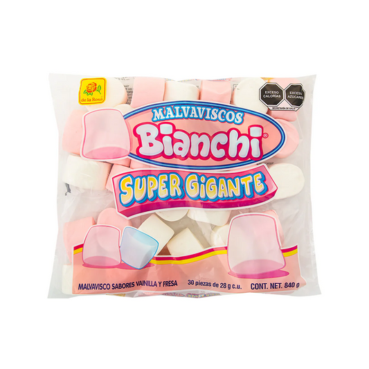 Bombones Malvaviscos Redondos Súper Gigante 28g DE LA ROSA Bolsa c/30