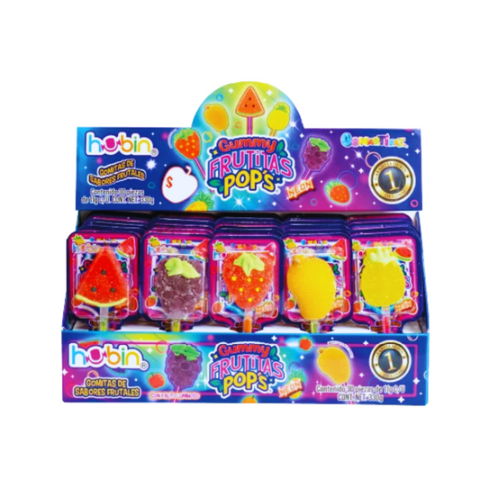 Gomitas Gummy Frutitas Pop’s Neón 11g HUBIN Exhibidor c/30