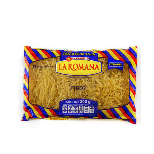 Pasta para Sopa Fideos LA ROMANA Bolsa 200g