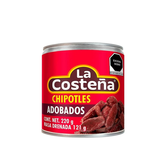 Chiles Chipotles Adobados LA COSTEÑA Lata 220g